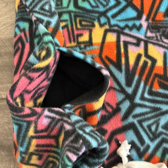 Empyre Fleece Pullover 1/4 Zip Retro Print Streetwear Long Sleeve Men's Size L. - Picture 6 of 6